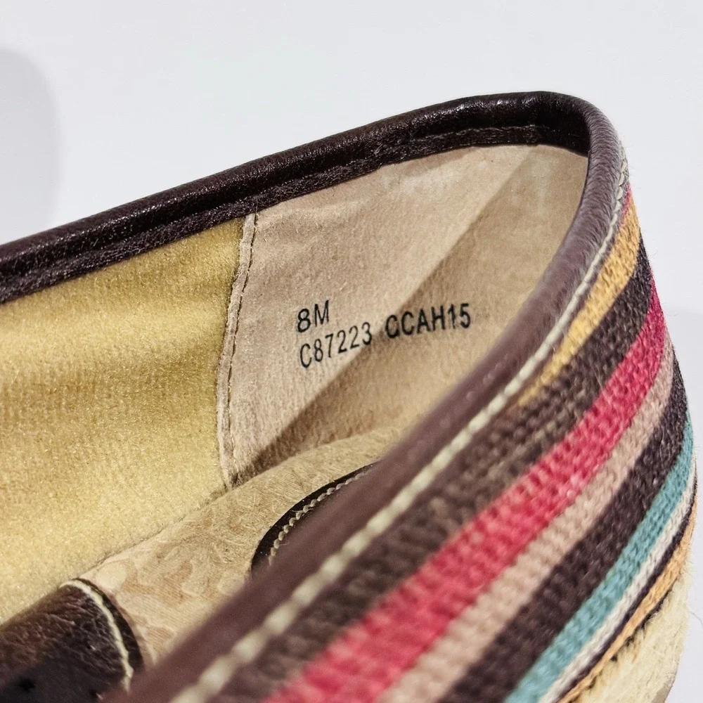 Born Concepts‎ BOC Striped Espadrille Flats Slip On Shoes Women's Size 8 EUC